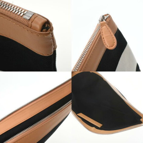 BALENCIAGA Navy Blue Clip White Clutch Bag - Picture 11 of 12